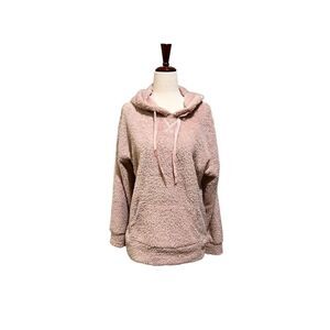 Olive + Oak hoodie women’s size XS pink fuzzy with front center pocket pouch